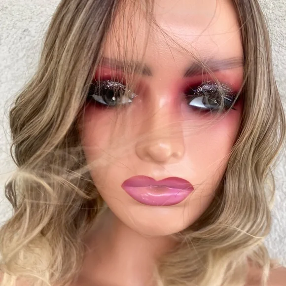 Stylish Ombre Brown and Blonde Wavy Wig - Picture 2 of 13